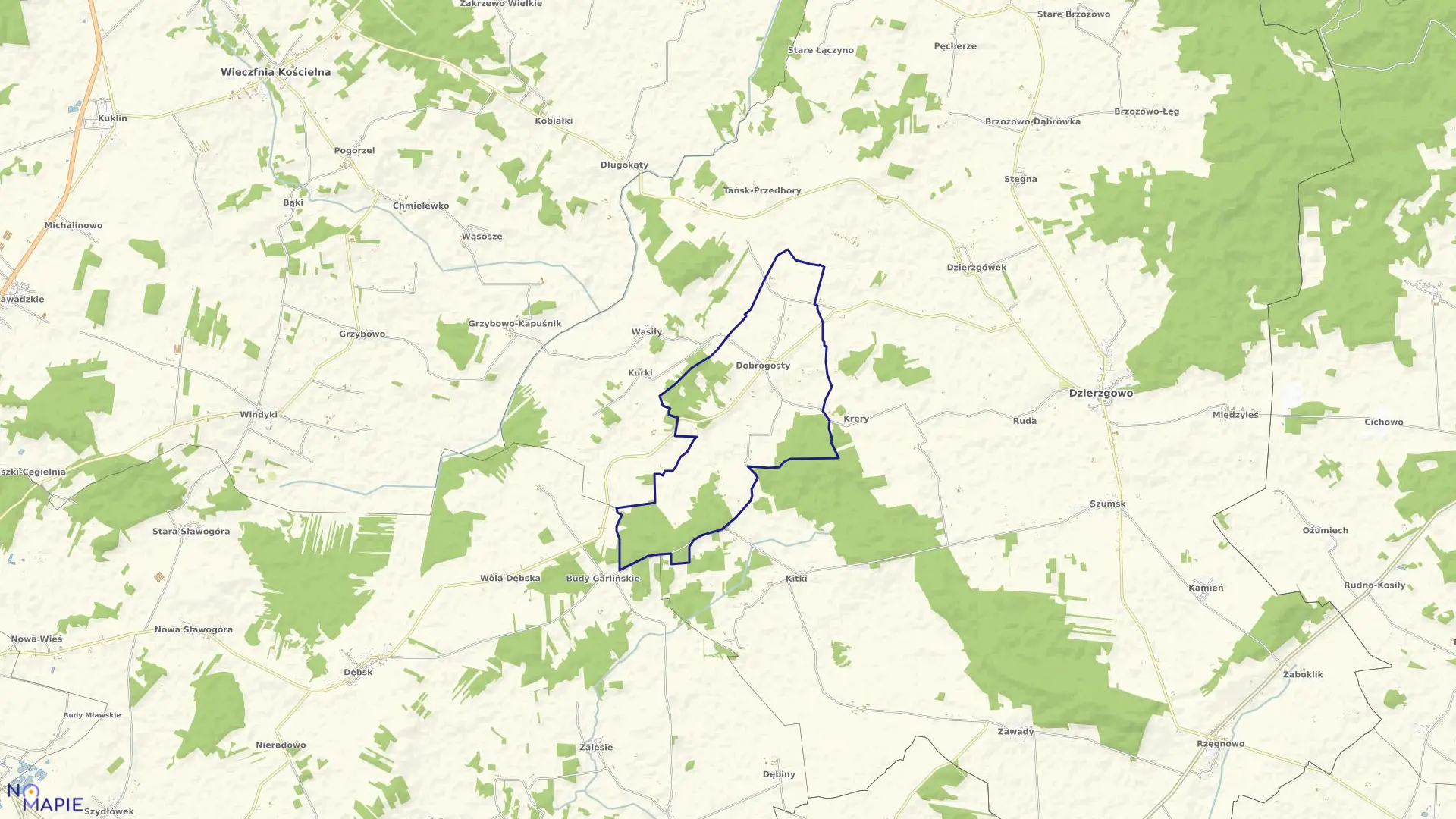 Mapa obrębu DOBROGOSTY w gminie Dzierzgowo