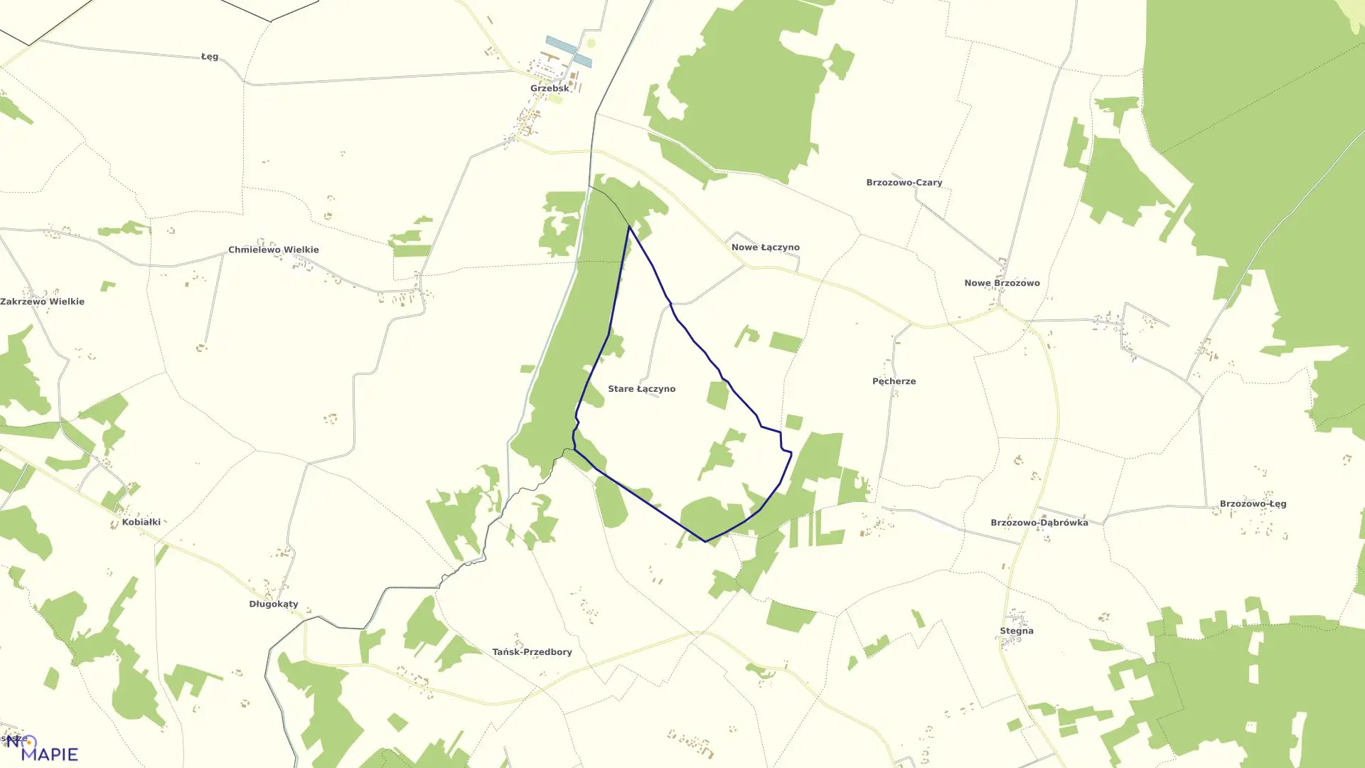 Mapa obrębu STARE ŁĄCZYNO w gminie Dzierzgowo