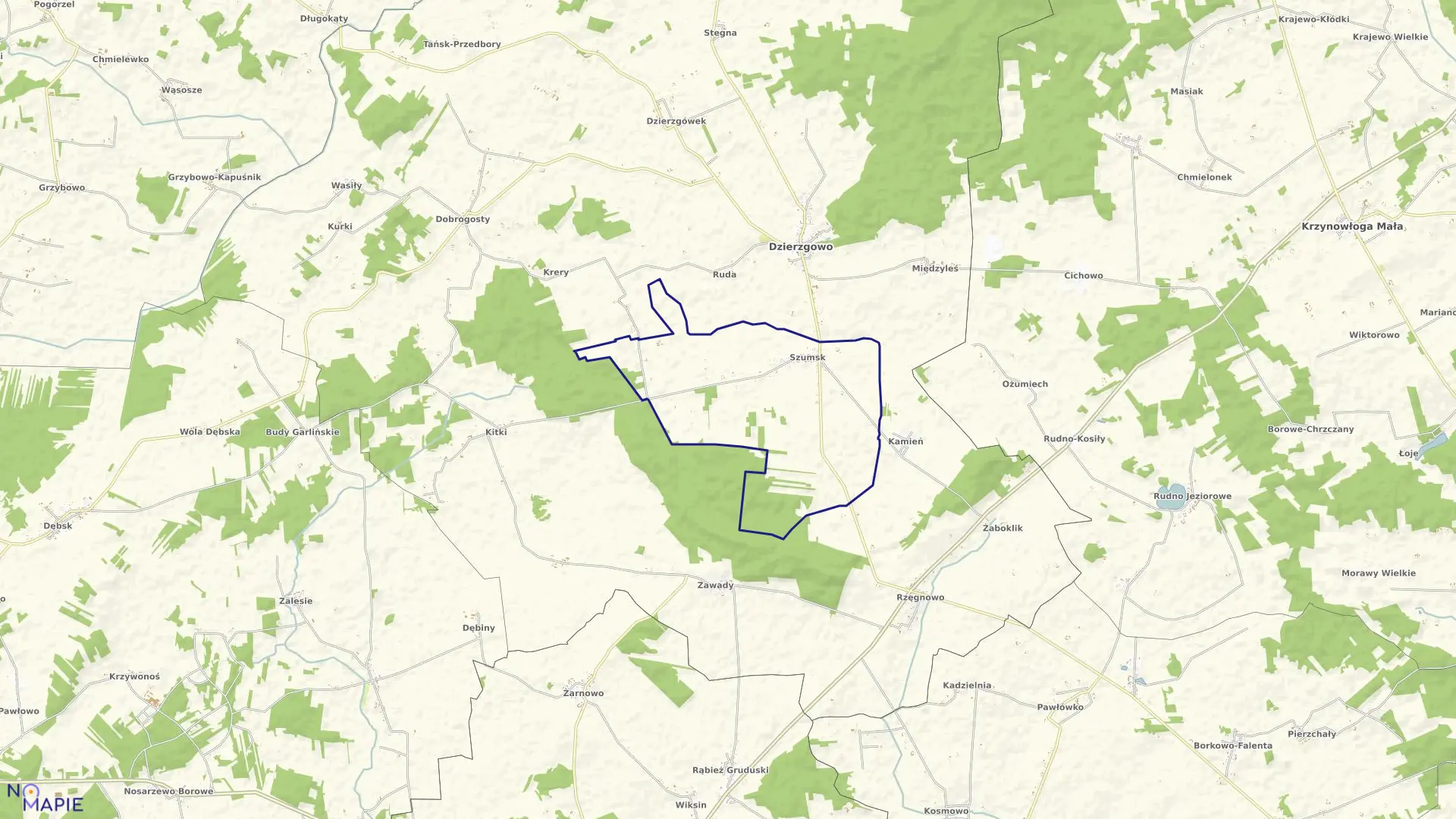 Mapa obrębu SZUMSK w gminie Dzierzgowo